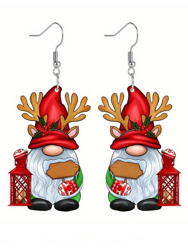 Christmas Theme Design Dangle Earrings, Cute Colorblock Acrylic Earrings for Women, Fashion Jewelry for Party, Daily Clothing Decor, Trendy All-match & Exquisite Jewelry for Gift