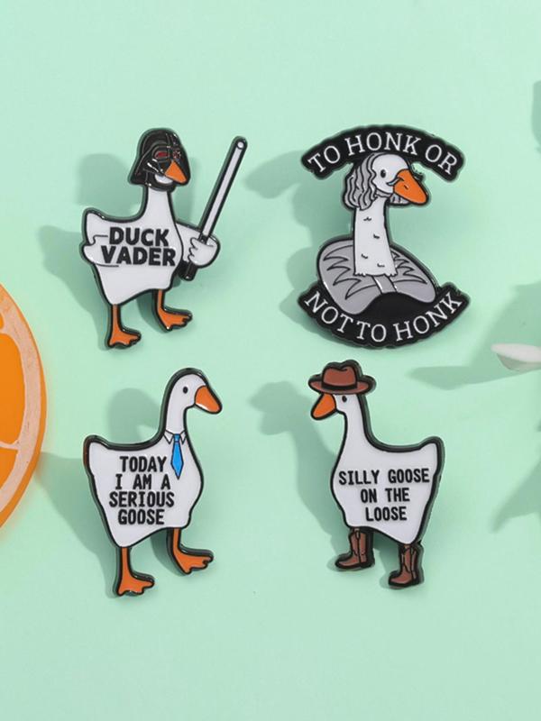 Cute Goose Design Brooch, Fashion Alloy Badge for Daily Clothing Decor, Trendy All-match & Exquisite Brooch for Birthday Gift