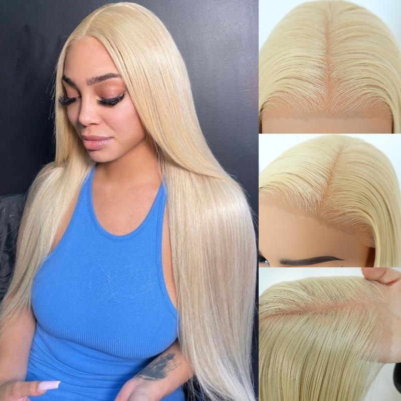 Ua Hair 9x7 Glueless Synthetic Lace Front Wig Wear And Go Pre Plucked Pre Cut Straight Wig Vivid Self Growing Clean Hairline with Tiny Knots  Heat Resistant Fiber Natural No Glue Wig