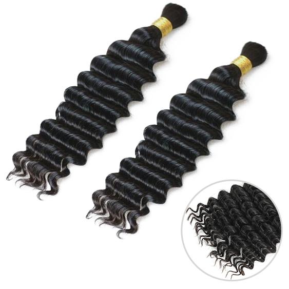 [Wequeen] 12A Grade Salon Quality 100% Brazilian Virgin Hair Human Bulk Braiding Deep Wave 16