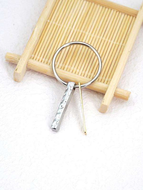 Cute Thick & Thin Bar Design Keychain for Car Keys, Stainless Steel Keychain with Box & Blessing Card, Fashion Accessories As Birthday Gifts