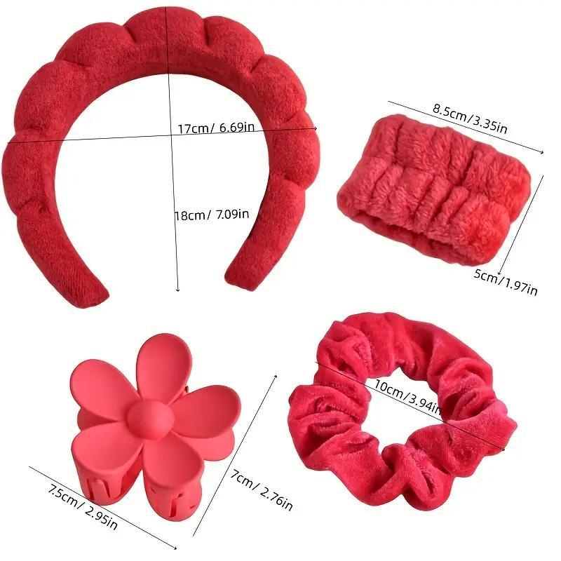 Hair Band & Hair Hoop & Hair Clip Set, 6 Counts Women's SPA Hairband Sets, Face Washing & Skincare Tools for Daily Use, Christmas Gift