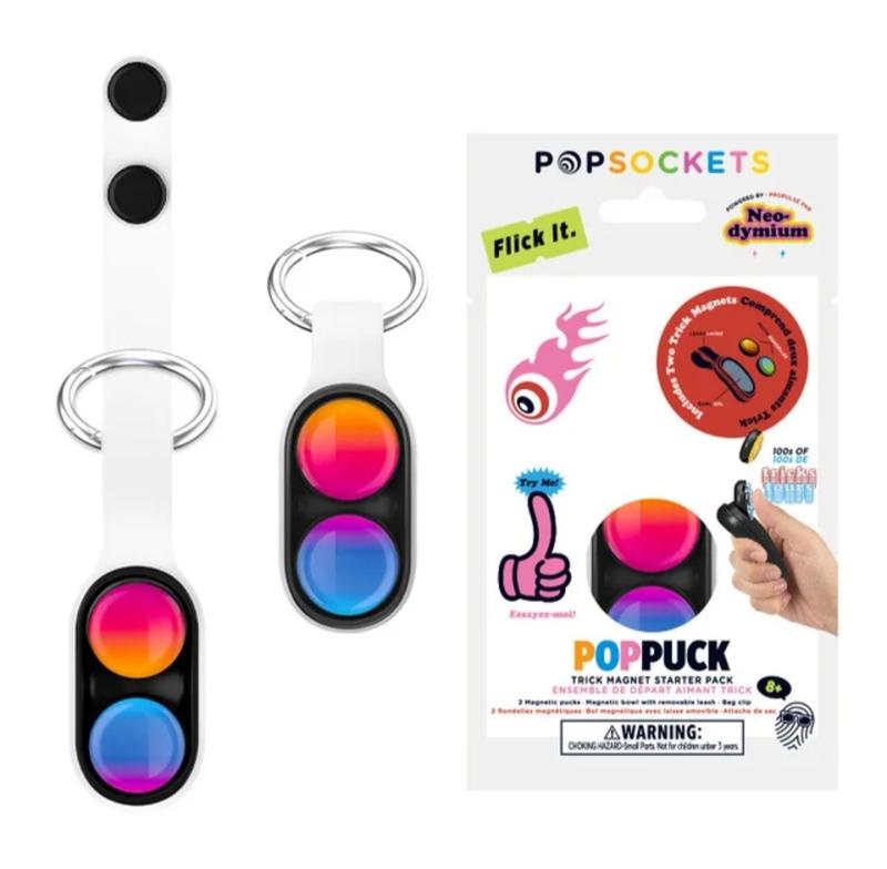 Pop puck magnet fidget keychain