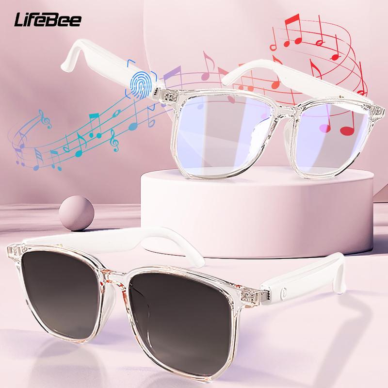 LIFEBEE Smart Glasses, Polarized BT Smart Sunglasses with Built-in High-sensitivity Microphone Speaker, UV Resistant Audio Smart Sunglasses for Women & Men