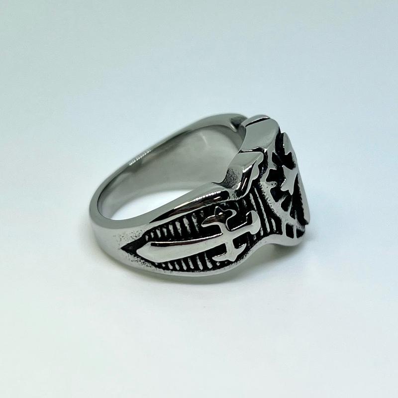 Stainless Steel Cross Shield Ring - Durable and Long-Lasting Jewelry