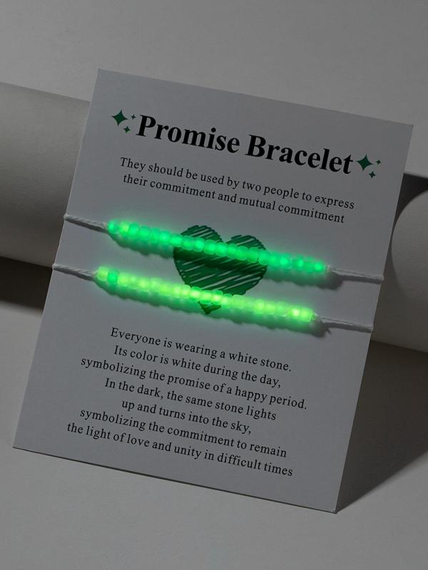 2024 Y2k Luminous Beaded Bracelets for Couple As Gift, Cute Matching Friendship Matching Bracelet, Adjustable Drawstring Bracelets for Girlfriend & Boyfriend, I Love My Girlfriend,  Gender Neutral Products