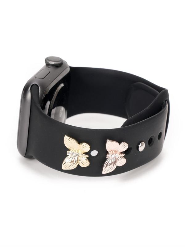 Butterfly Design Watch Band Decoration, Rhinestone Decor Watch Strap Accessories for Women & Girls, Trendy Watch Strap Decoration for Birthday Gift