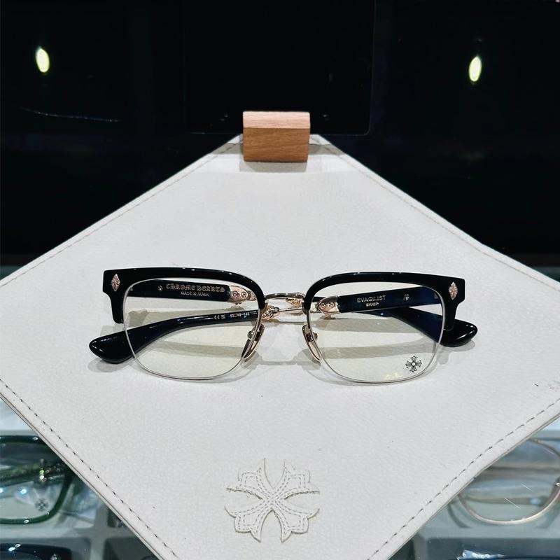 Chrome Hearts Evagilist Gold glasses, fashionable near-frame glasses for men and women with unique and novel style design