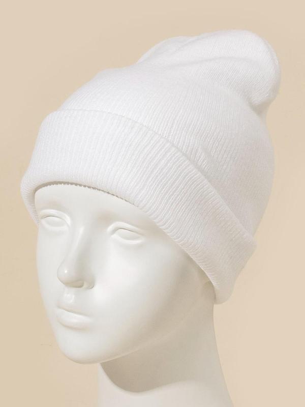 Solid Color Beanie Hat, Casual Winter Outdoor Sports Hat for Men & Women, Versatile Knitting Hat for Daily Wear