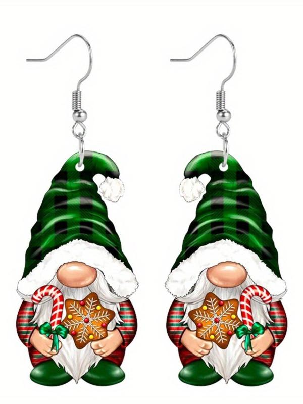 Christmas Theme Design Dangle Earrings, Cute Colorblock Acrylic Earrings for Women, Fashion Jewelry for Party, Daily Clothing Decor, Trendy All-match & Exquisite Jewelry for Gift