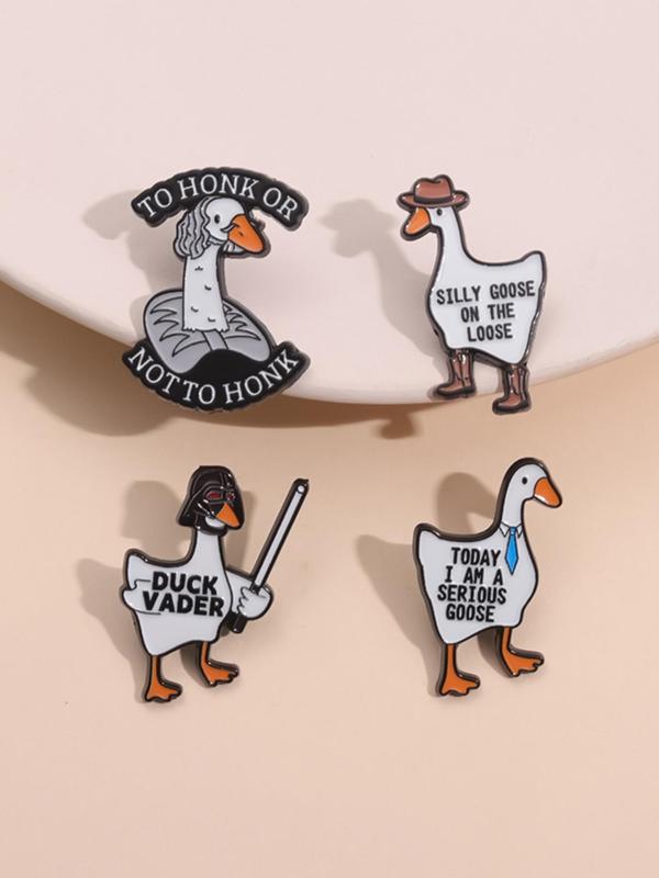 Cute Goose Design Brooch, Fashion Alloy Badge for Daily Clothing Decor, Trendy All-match & Exquisite Brooch for Birthday Gift