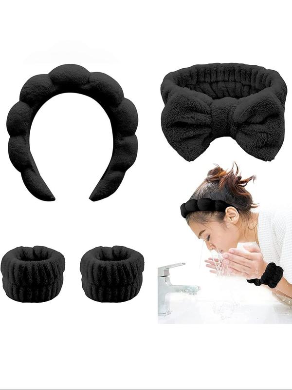 Cute Bowknot Hair Band & Wristband & Hair Hoop Set, Summer Cloudy Design Hair Accessories Set for Makeup, Spa, Fashion Hair Accessories for Women & Girls for Back To School