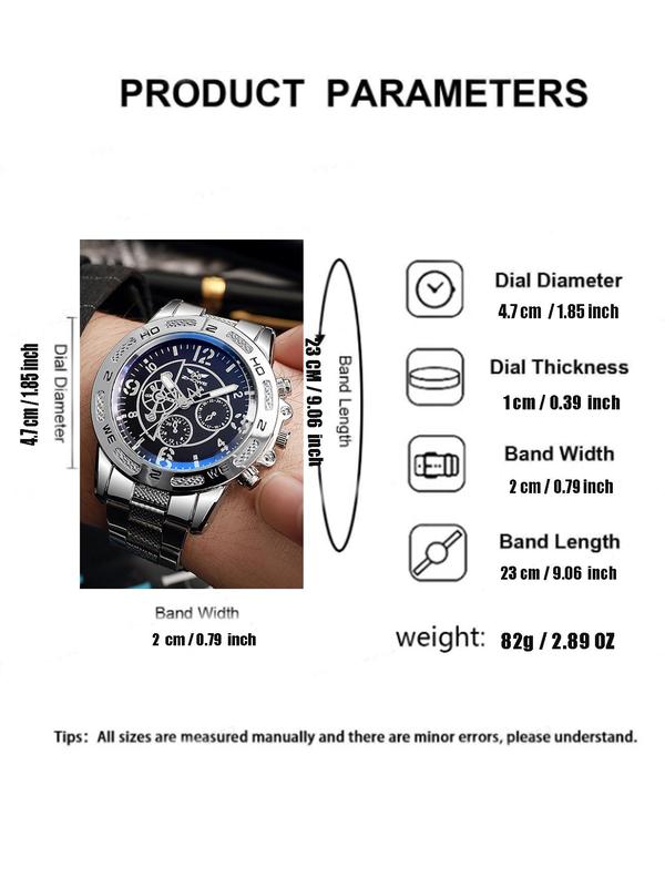 Men's Business Fashion Round Dial Analog Quartz Watch, Fashion Watch for Party, Trendy All-match & Exquisite Watch for Gift without Box