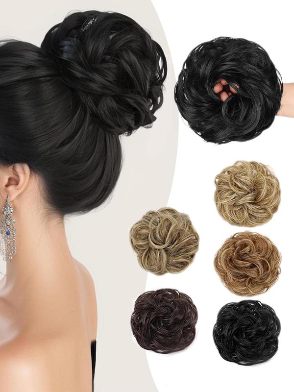 Fashionable Elegant Wavy Hair Bun, Natural Fluffy Hair Bun, Synthetic Hair Bun for Women & Girls, Suitable for Daily Use