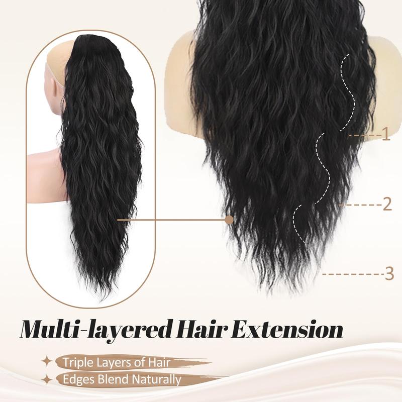 Ponytail Extension Drawstring Ponytail Hair Extensions for Women 26 30 Inch Long Wavy Synthetic Hairpiece for Women Daily Party Use