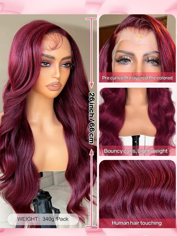 26 Inch Long Wavy Wigs for Women, Gorgeous Fluffy Wigs without Bangs, Wigs for Black Women, Synthetic Pre Plucked Lace Front Wigs with Baby Hair for Party, Daily Use