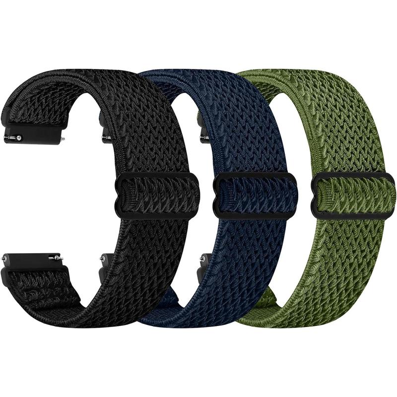 Solo Loop Watch Band - Choice of Width -18mm 19mm 20mm 22mm Watch Bands, Quick Release Adjustable Elastic Nylon Strap Replacement Wristband for Men Women