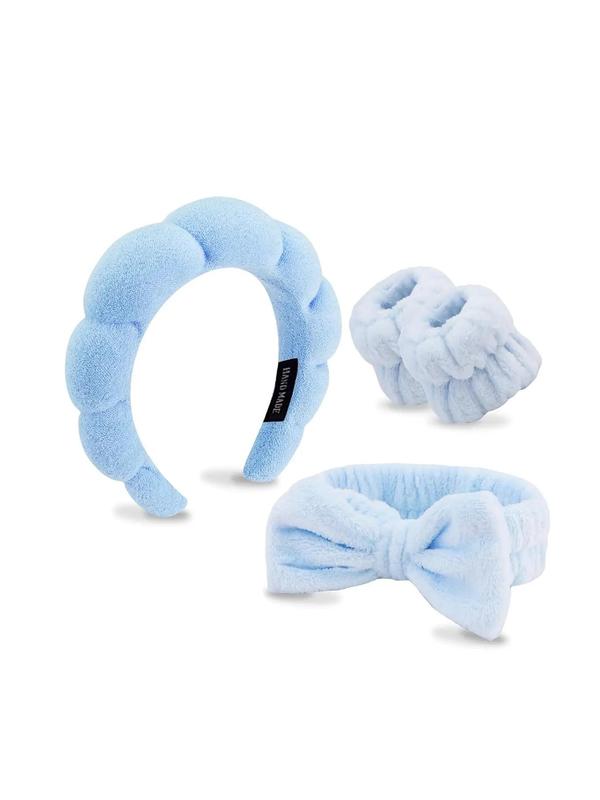 Cute Bowknot Hair Band & Wristband & Hair Hoop Set, Summer Cloudy Design Hair Accessories Set for Makeup, Spa, Fashion Hair Accessories for Women & Girls for Back To School