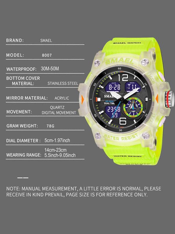 Men's Fashion Led Digital Watch with Date Display As Gifts, 2024 New Trendy Casual Sporty Analog-digital Quartz Waterproof Wristwatch with Box, Best Gift for Father, Dad, Son, Bf, Watches for Men