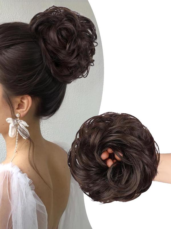 Fashionable Elegant Wavy Hair Bun, Natural Fluffy Hair Bun, Synthetic Hair Bun for Women & Girls, Suitable for Daily Use