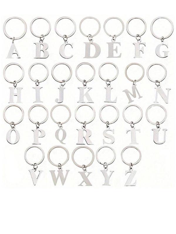 Stainless Steel Letter Design Keychain, Fashionable Keychain for Men & Women, Trendy All-match Keychain for Birthday Gift