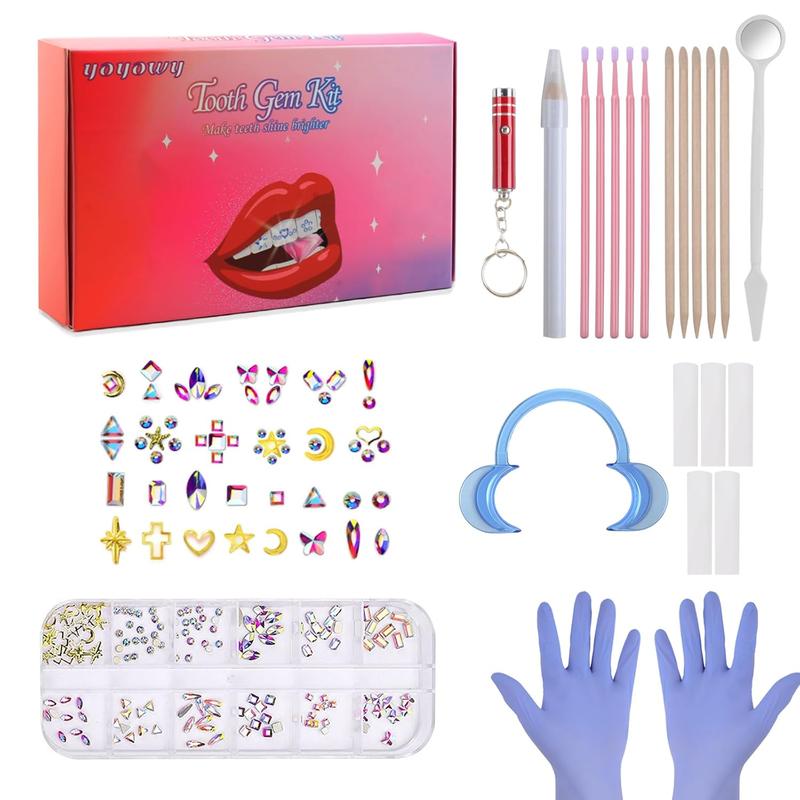 Gems Kit for Teeth,DIY Tooth Gem Kit Professional,Fashionable Shining Crystal Teeth Jewelry Sweet Smile Gems (without Glue)