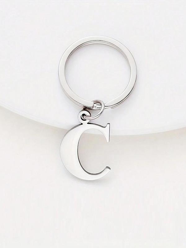 Stainless Steel Letter Design Keychain, Fashionable Keychain for Men & Women, Trendy All-match Keychain for Birthday Gift