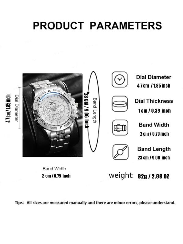 Men's Business Fashion Round Dial Analog Quartz Watch, Fashion Watch for Party, Trendy All-match & Exquisite Watch for Gift without Box