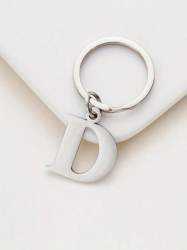 Stainless Steel Letter Design Keychain, Fashionable Keychain for Men & Women, Trendy All-match Keychain for Birthday Gift