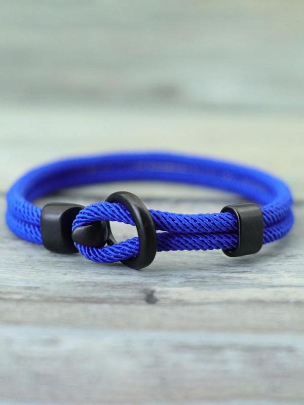 Men's Simple Plain Rope Bracelet for Summer, Casual Trendy Bracelet, Fashionable Accessories for Daily & Party Decoration