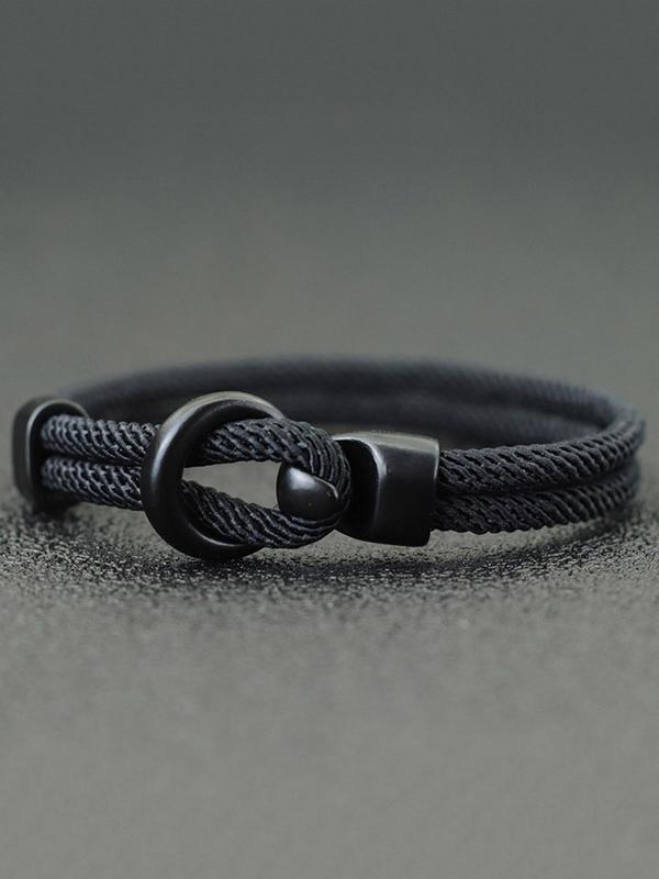 Men's Simple Plain Rope Bracelet for Summer, Casual Trendy Bracelet, Fashionable Accessories for Daily & Party Decoration