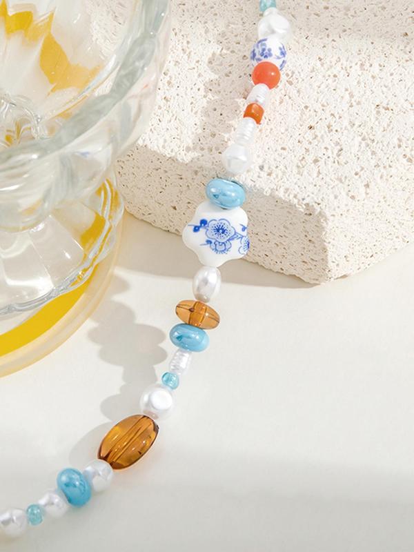 Random Faux Pearl Beaded Anklet