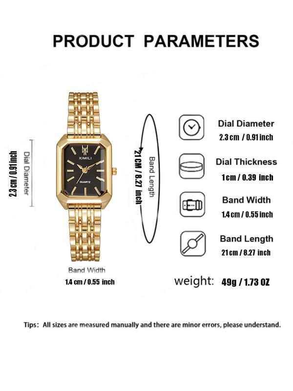 Women's Elegant Fashion Square Dial Quartz Watch, Fashion Watch for Party, Daily Clothing Decor, Trendy All-match & Exquisite Watch for Gifts, without Box, for Fall Outfits Fall Freshness