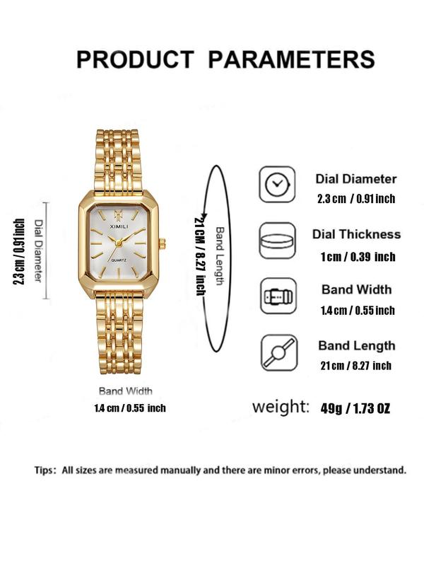 Women's Elegant Fashion Square Dial Quartz Watch, Fashion Watch for Party, Daily Clothing Decor, Trendy All-match & Exquisite Watch for Gifts, without Box, for Fall Outfits Fall Freshness