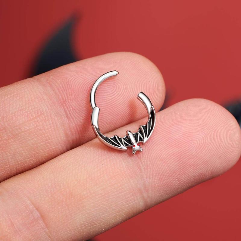 Oufer 16G Hanged Bat Septum Ring Daith Hoop