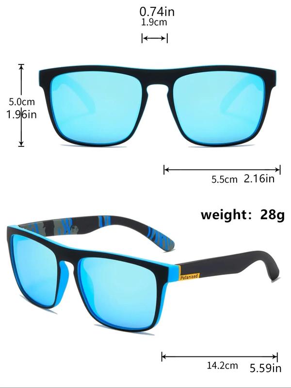 Simple Style Plain Color Polarized Sunglasses Back To School, Trendy Square Frame  Designer Sunglasses for Everyday Use, Fashion Accessories for Outdoor Activities