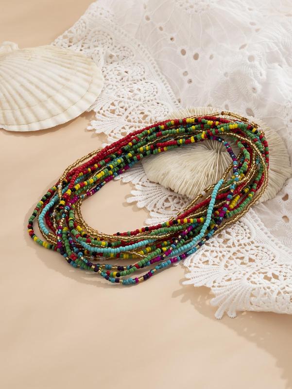 Women's 7pcs Boho Beaded Decor Waist Chain