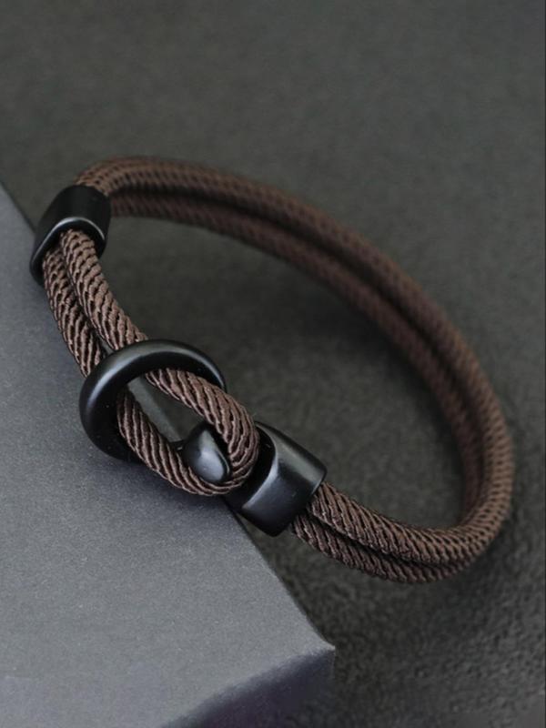 Men's Simple Plain Rope Bracelet for Summer, Casual Trendy Bracelet, Fashionable Accessories for Daily & Party Decoration