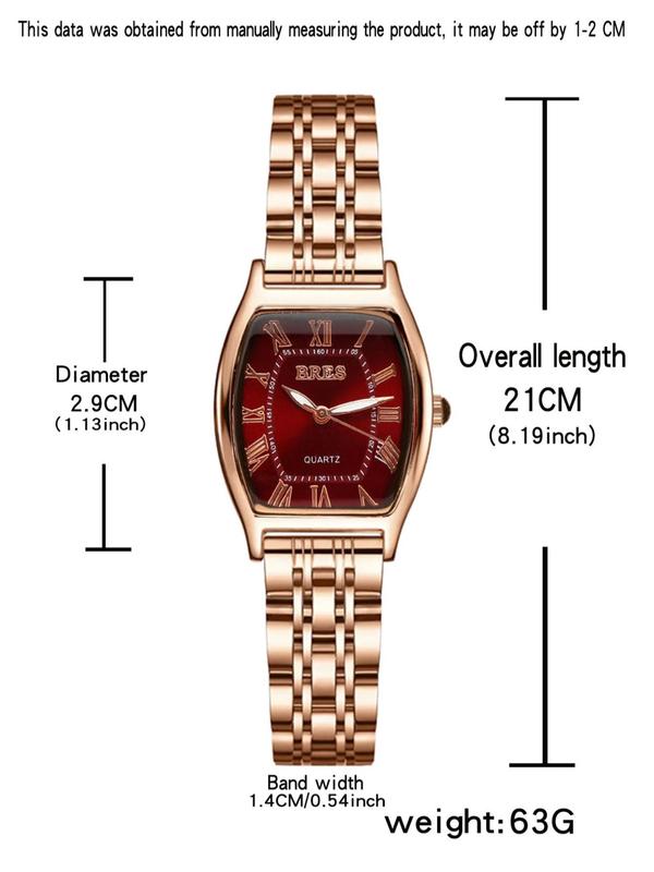 Women's Vintage Business Barrel Dial Quartz Watch, Trendy Elegant Wristwatch, Chic Watch As Birthday Gift for Girlfriend for Daily & Work Use with Gift Box