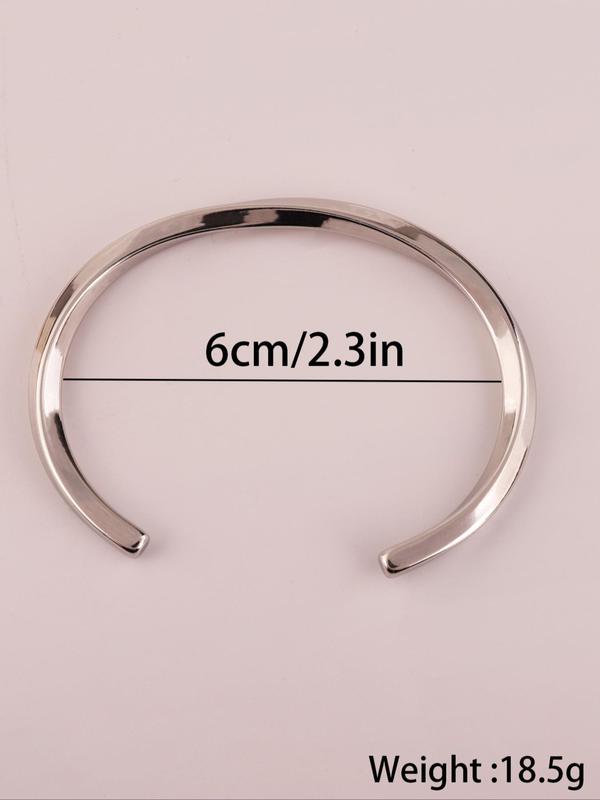 Fashion Simple Stainless Steel Cuff Bangle for Women, Fashion Jewelry for Party, Daily Clothing Decor, Trendy All-match & Exquisite Jewelry for Birthday Gift