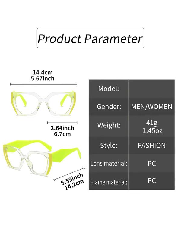 Simple Eyeglasses for Everyday Use, Basic Geometric Frame Eyeglasses for Women & Men, Fashion Eyeglasses for Work, Daily Decor, Perfect for Student Daily Use