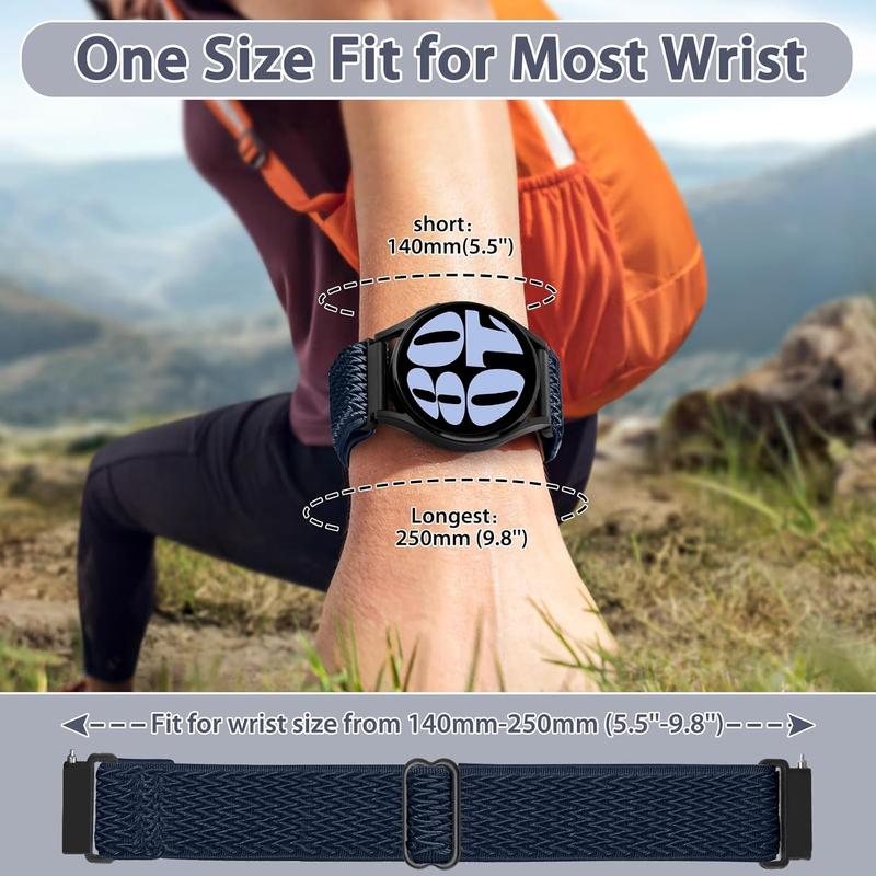 Solo Loop Watch Band - Choice of Width -18mm 19mm 20mm 22mm Watch Bands, Quick Release Adjustable Elastic Nylon Strap Replacement Wristband for Men Women