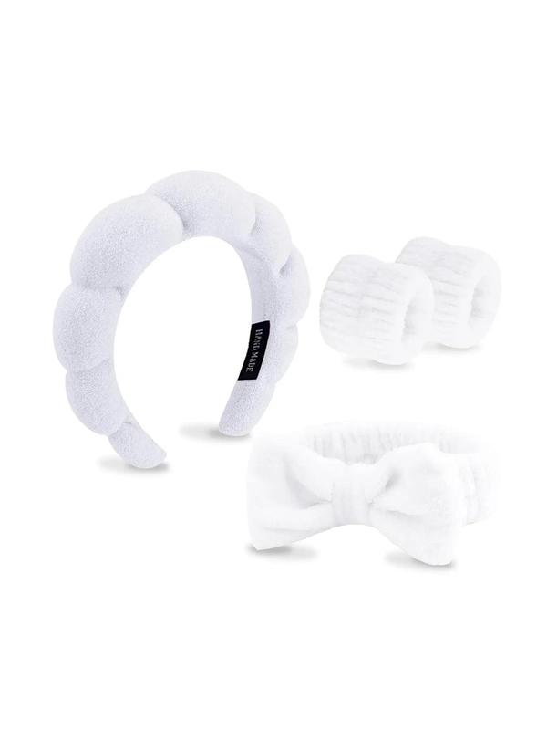 Cute Bowknot Hair Band & Wristband & Hair Hoop Set, Summer Cloudy Design Hair Accessories Set for Makeup, Spa, Fashion Hair Accessories for Women & Girls for Back To School