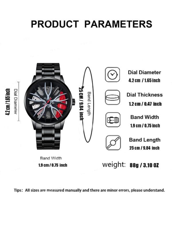 Men's Business Hollow Out Design Round Dial Analog Quartz Watch, Fashion Watch for Party, Daily Clothing Decor, Trendy All-match & Exquisite Watch for Birthday Gift