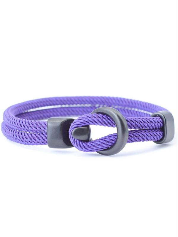 Men's Simple Plain Rope Bracelet for Summer, Casual Trendy Bracelet, Fashionable Accessories for Daily & Party Decoration