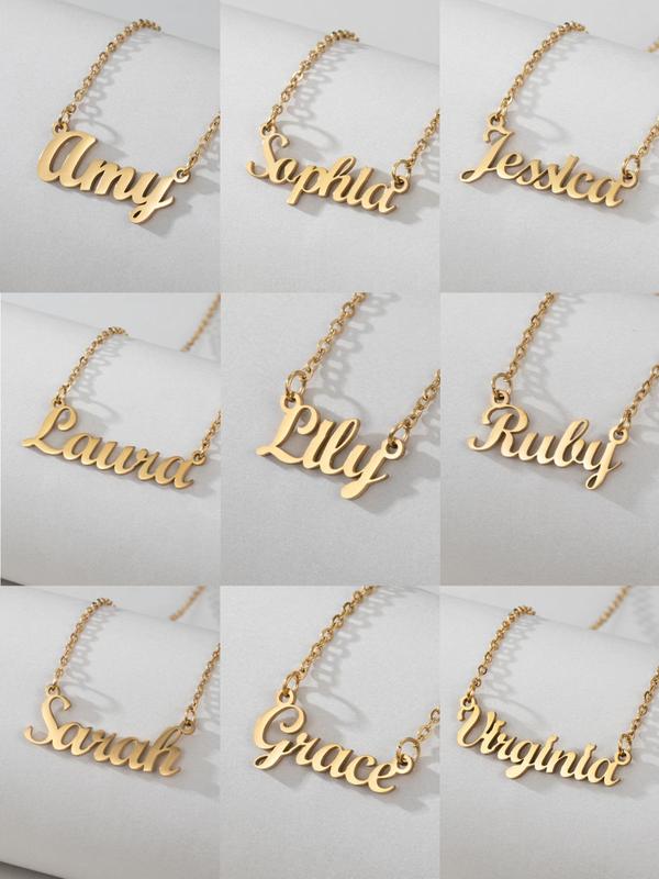 Letter Detail Pendant Necklace for Women & Girls, Fashion Jewelry for Party, Daily Clothing Decor Back To School, Trendy Exquisite Jewelry for Birthday Gift