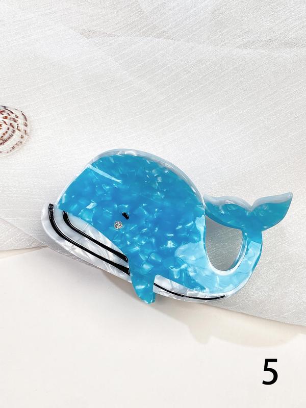 Cute Whale Dolphin Shark Design Hair Claw, Fashionable Hair Accessories for Women & Girls, Lovely Hairwear for Daily Used