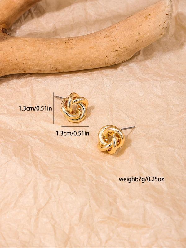 Women's Elegant Twist Design Stud Earrings, 2024 New Style Jewelry for Party, Daily Clothing Decor, Trendy All-match & Exquisite Jewelry for Birthday Gift