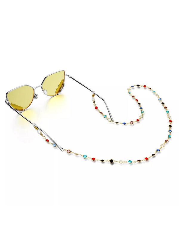 Boho Random Color Rhinestone Decor Glasses Chain for Decoration, Mask Chain, Anti-loss Anti-slip Multi-purpose Glasses Chain, Fashion Accessories for Going Out To Play