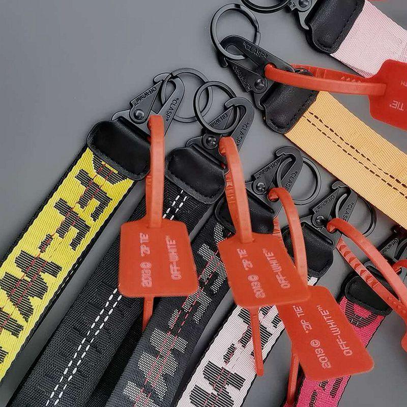 Fashion Letter Keychain Lanyard Industrial Rubber Canvas Wristlet Keychain Office Badge Lanyard Key Chain Phone Strap